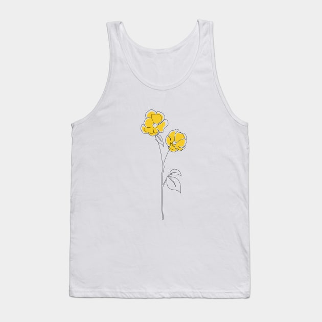 Mustard Bloom Tank Top by Explicit Design